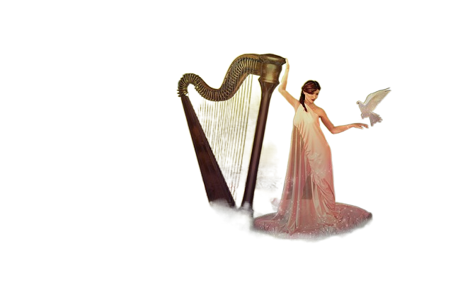 harp, forest, fairy 竖琴,森林,仙女