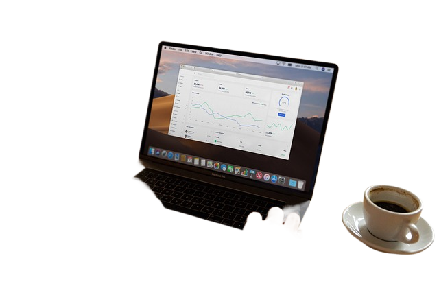 laptop, work, coffee