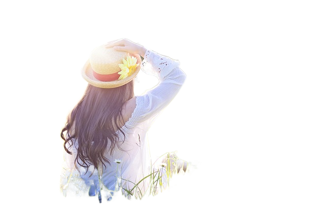 woman, flower background, field 女人,花背景、领域