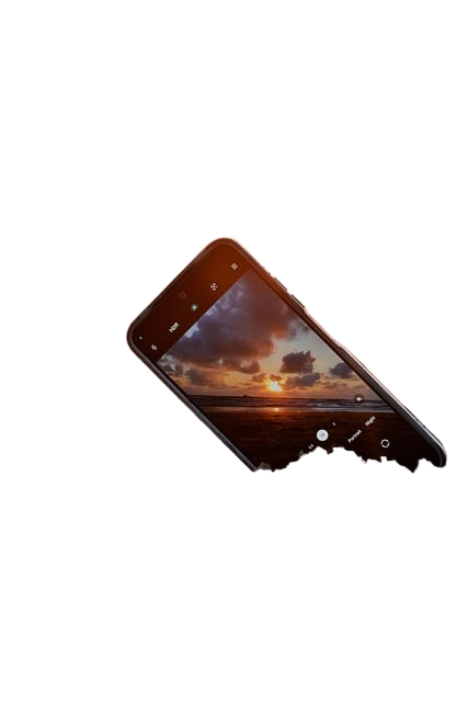 sunset, phone, capture