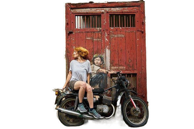motorcycles, woman, graffiti 摩托车、女人,涂鸦