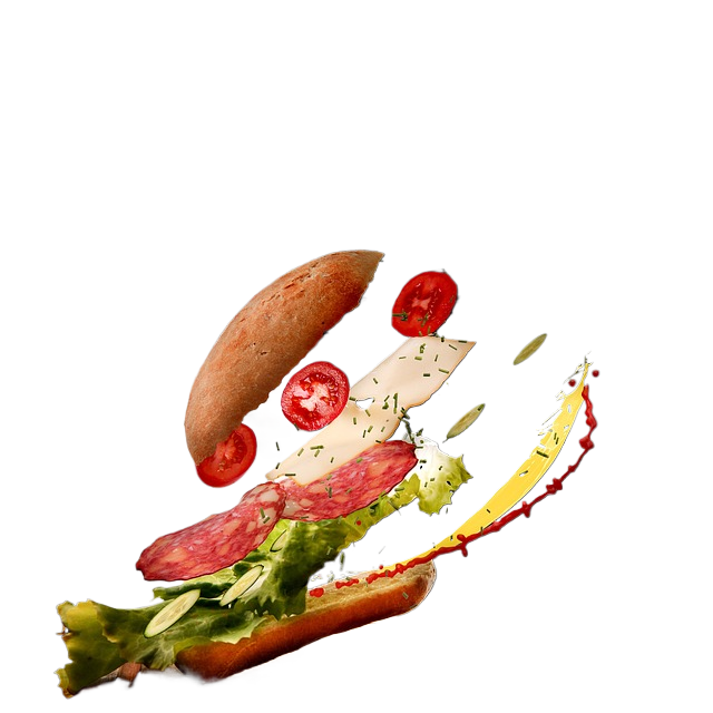 sandwich, food, flying food