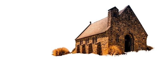 church, lake, building