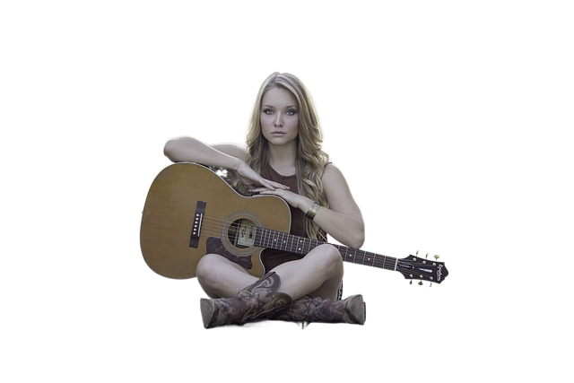 woman, guitar, nature 女人,吉他,自然