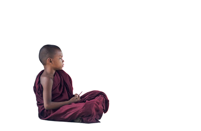 boy, monk, umbrella