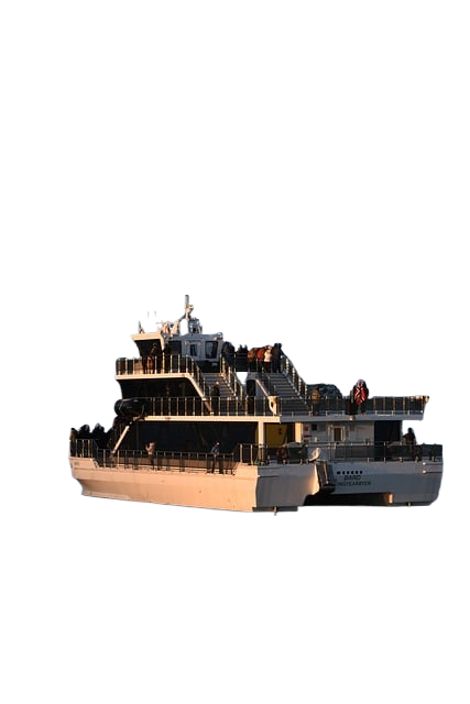 ship, ocean, mountains