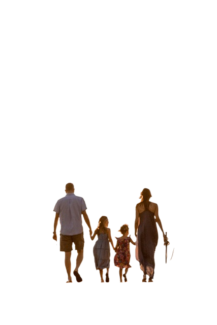 family, walk, beach