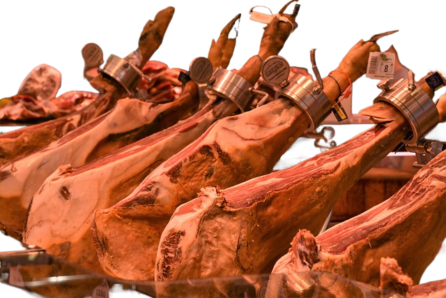 market, iberian ham, pork