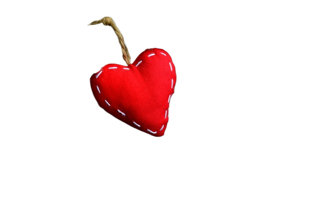 heart, red, rope