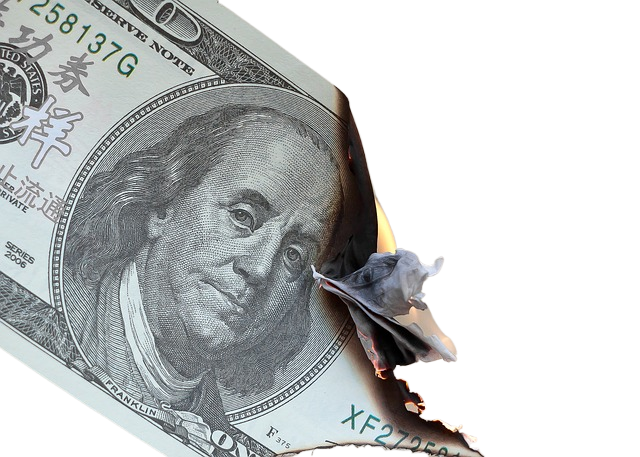 money, burn, dollar