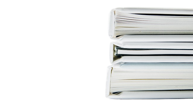 books, stack, white