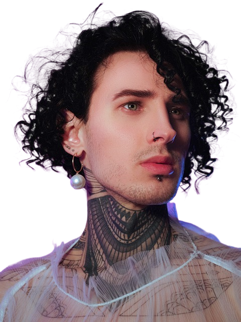 corset, man, curls
