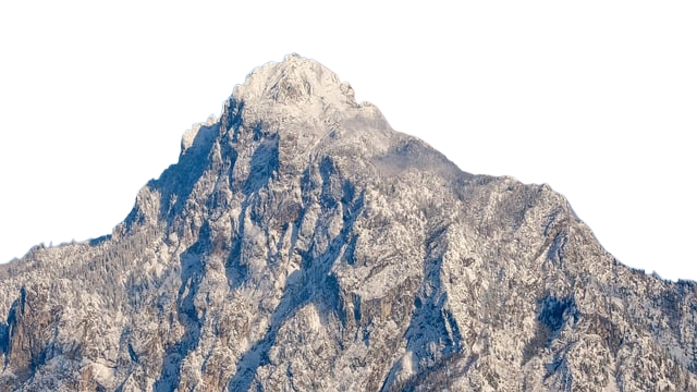 mountain, peak, clouds
