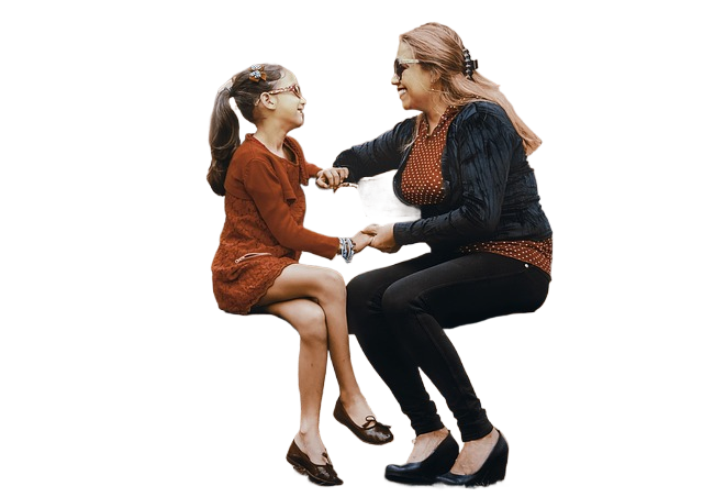 mother and daughter, women, two