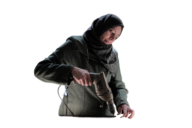 woman, hijab, worker