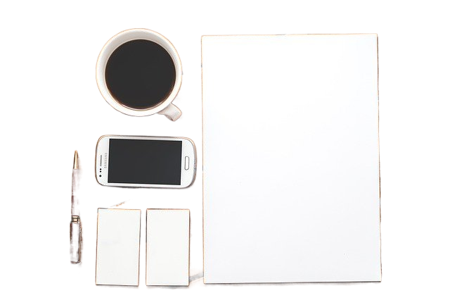 coffee, phone, paper 咖啡、电话、纸