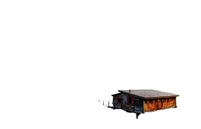 mountains, lake, house 山脉、湖泊、房子
