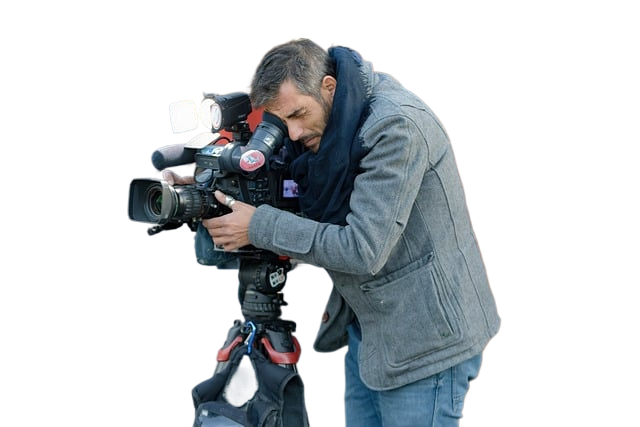 man, recording, camera
