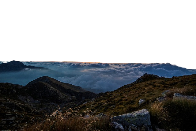 peak, clouds, dawn