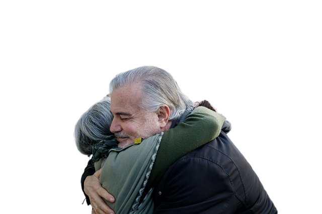 embrace, hug, old people