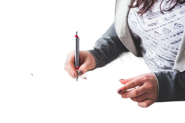 woman, write, notepad 女人、写记事本